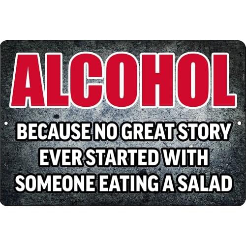 Rogue river funny beer alcohol can sign metal sign home kitchen bar with no big story started with salad