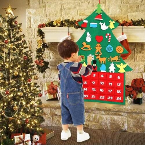 Felt DIY Christmas Tree Advent Calendar Birthday Advent Calendar Fabric Calendar Christmas Gift Tree Decorations New Year Decor