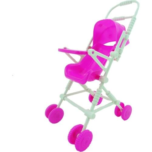 Pink Assembly Baby Kelly Size Stroller Trolley Nursery Furniture Toys Doll Accessories for Barbie Doll Play House Dollhouse Toy