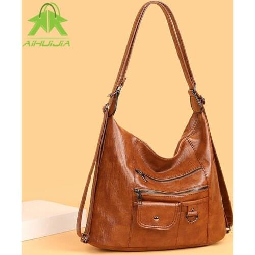 Fashion High Quality Women Backpack Designer Soft Leather Shoulder Bags 2021 New High Capacity Female Handbags Multifunction