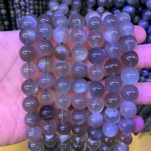 Gray moonstone beads natural stone beads DIY loose beads for jewelry making strand 15" wholesale