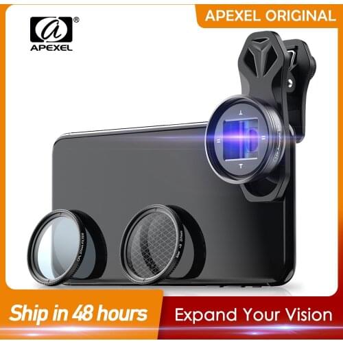 APEXEL HD 1.33x WideScreen anamorphic lens professional moive Lens Video Vlog phone cpl lens for iPhone Samsung smartphones