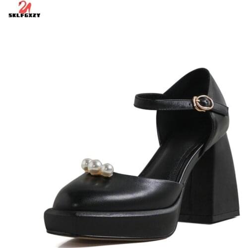 SKLFGXZY Summer New Style Women Sandals High Heels Fashion Genuine Leather Cowhide Women Shoes Party Wedding Shoes Sandals