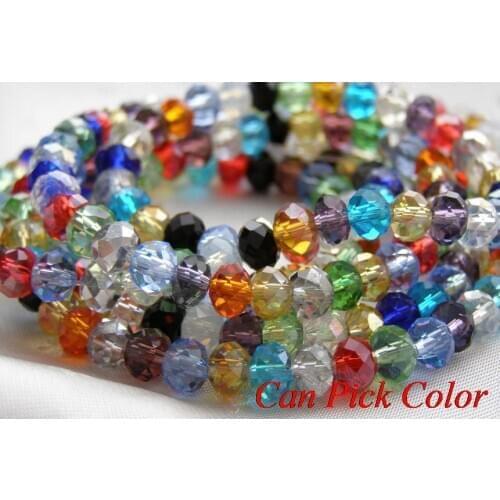 4mm 6mm 8mm fryjj3g loose strand Mixed Faceted Rondelle Glass Crystal Beads spacer Bracelet jewelry making