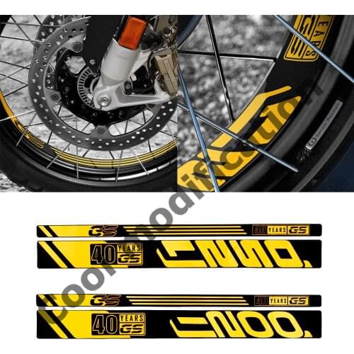 For BMW R1200GS R1250GS Adventure 2014-2021 40 Years GS Decal Motorcycle Front and Rear Wheel Reflective Sticker