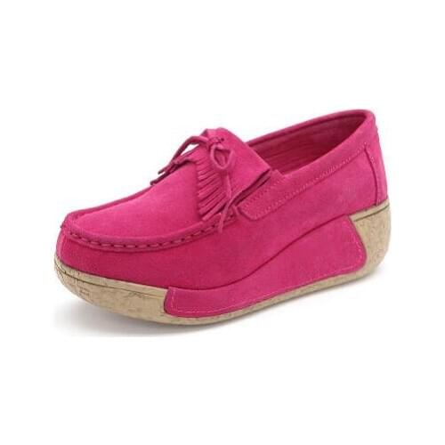 Women Flats shoes Platform Loafers Tassel stitching Genuine Leather classic Shoes Female Woman Autumn Slip On Casual Fall Shoes