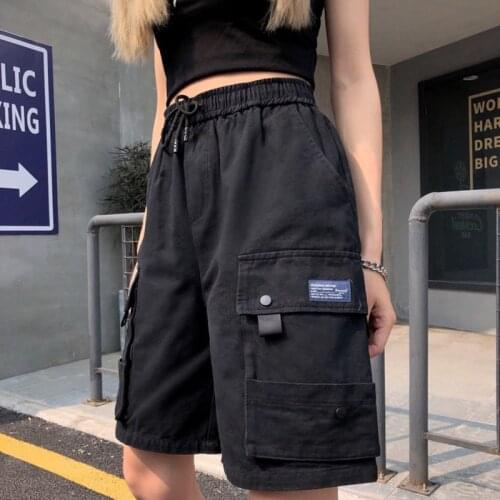 Pantalones donna biker shorts women streetwaer overalls vero short vetement femme dark hiphop dropping clothing spodenki damskie