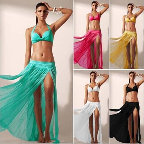 Womens Swim Wear Bikini Cover Up Beach Mini Wrap Skirt Sarong Pareo Shorts Summer Beachwear High Waist Dresss Bathing Suit