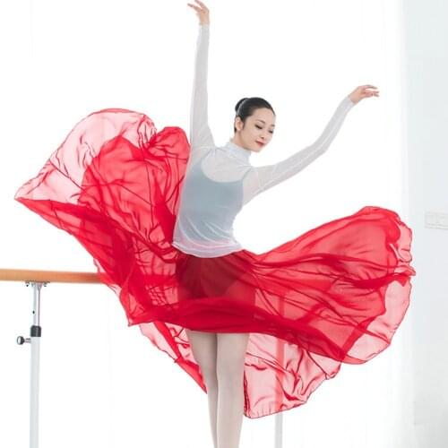 Women skirt dance wear ballerina chiffon dance skirt long ballet skirt contemporary dance skirt lyrical dress ballet tutu