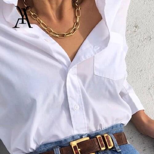 Punk Cuban Link Chain Choker Necklace Women Collar Statement Chunky Gold Color Aluminum Thick Chain Necklace Cuban Jewelry
