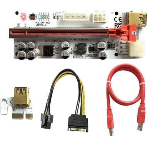 1-10PCS Riser VER010 USB 3.0 PCI-E Riser VER010-X Express Cable Riser For Video Card X16 Extender PCI-E Riser Card For Mining