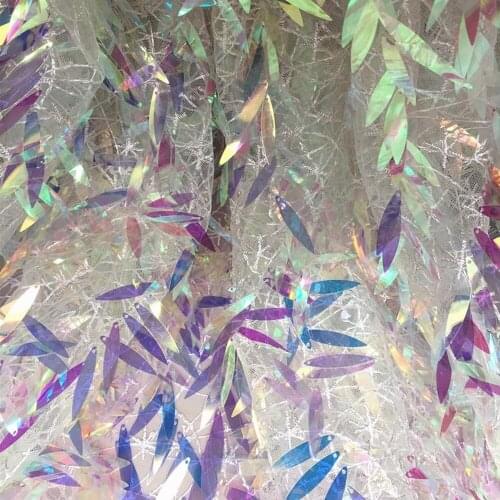 1Y/Lot Sequined mesh embroidered fabric for dress sequin fabric performance clothing wedding lace decoration