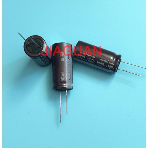 10PCS NEW NICHICON PW 100V1000UF 18X40MM electrolytic capacitor 100V 1000UF High frequency long life pw 100uF/1000V