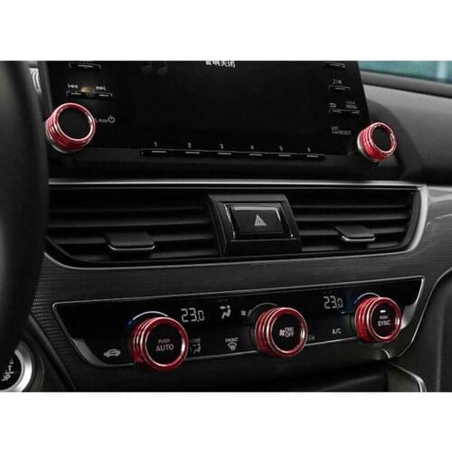 5pc Decorative circle Circle Dashboard Fit For Honda Accord 2018-2020 Interior Red Trim Top Sale