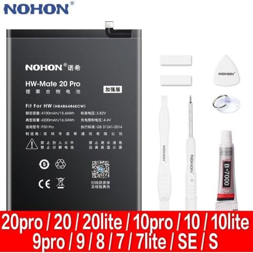 NOHON Battery For Huawei Mate 20 10 9 Pro 8 7 Lite S SE HB486486ECW Lithium Bateria Honor 6 Plus 7X V10 Replacement Batteries