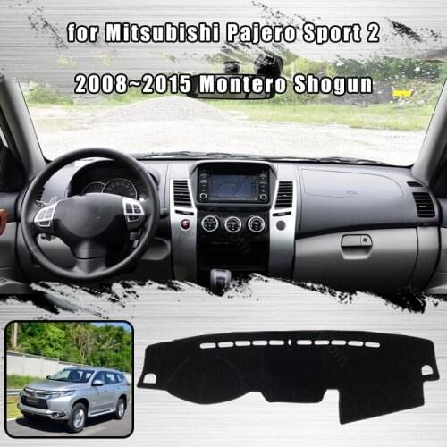Car Dashboard Cover Dash Mat for Mitsubishi Pajero Sport 2 2008~2015 Montero Shogun Auto Non-slip Sun Shade Pad Carpet