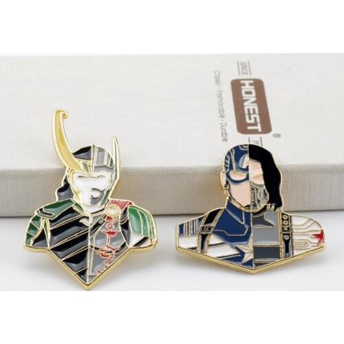 Marvel Brooch Cartoon Splice Captain America Bucky Barnes Thor Badges Enamel Metal Pin Accessory Jewelry Gift