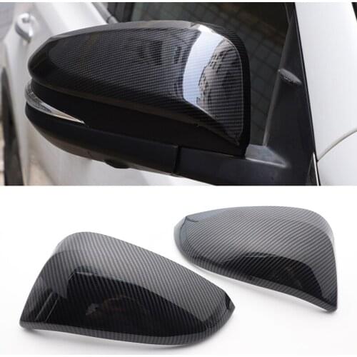 For Toyota Fortuner AN160 HILUX SW4 Mirror cover Rav4 Innova Hilux Revo ABS carbon fiber pattern rearview mirror cover