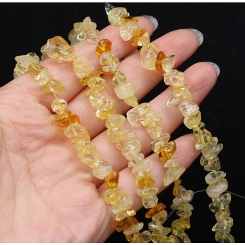 Wholesale 2021 Hot Sale Natural Semi-precious Stone Beaded Citrine for DIY Necklace Bracelet Making Jewelry 5-8mm Length 40 Cm
