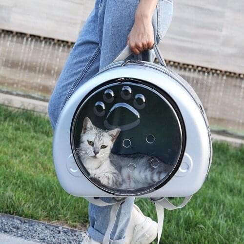 Pet Travel Backpack Outing Carrying Bag Transparent Large Space Pet Backpack Porous Breathable Space Warehouse Pet Backpack