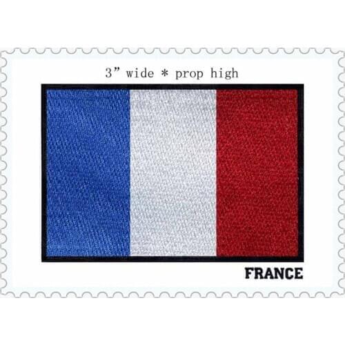 3d embroidery fabric military 100% embroidery flag patch of FRANCE 3" wide