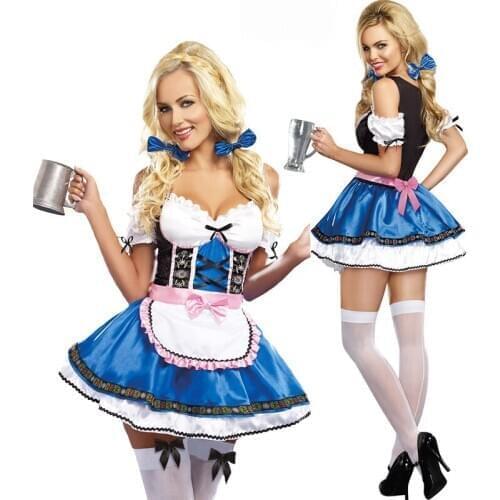 Carnival The Munich Oktoberfest Costume Medieval Tavern Waitress Cosplay Bavarian Girl Halloween Fancy Party Dress