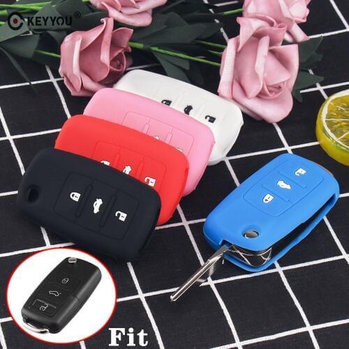 KEYYOU 10X Silicone Remote Car Key Cover Case For VW Polo Passat B5 Golf 4 5 6 Jetta Mk6 Tiguan Golf CrossFox Plus Eos Scirocco
