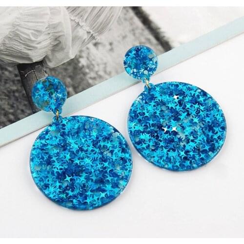 Korean Big Earrings For Women Girls Bohemia Beach Geometric Earring Fashion Acrylic Ear Jewelry Accessories