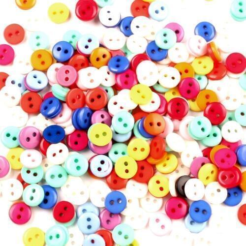 200Pcs Mixed Round Resin Sewing Buttons For Cloth Flatback Cabochon Scrapbooking Crafts Knopf Bouton Decor Diy Accessories