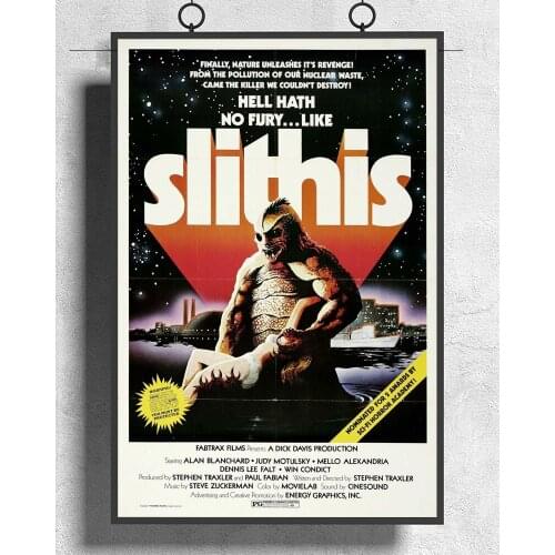 L123 Spawn of the Slithis Movie (1978) Horror Sci-Fi Silk Fabric Poster Art Decor Indoor Painting Gift