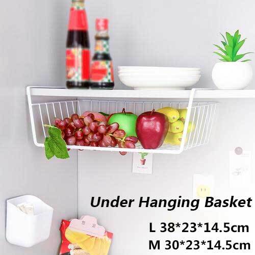 Large Capacity Under Hanging Basket Metal Kitchen Closet Organizer For Desk And Book Shelf Under Hanging Basket