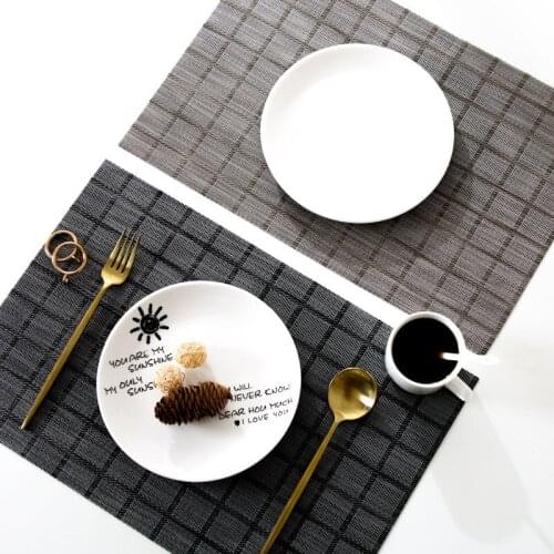 New Nordic Grid Table MATS Waterproof Oil Disposable PVC Household Hotel Restaurant Hot Eat Mat Modern Home Decor