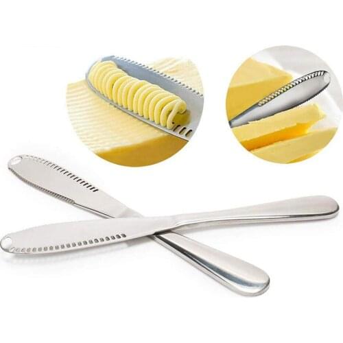 Stainless Steel Butter Spreader Knife Kitchen Gadget Curler Slicer Butter Grater Peeler Cutter Tool Dessert Cream Knife Utensil