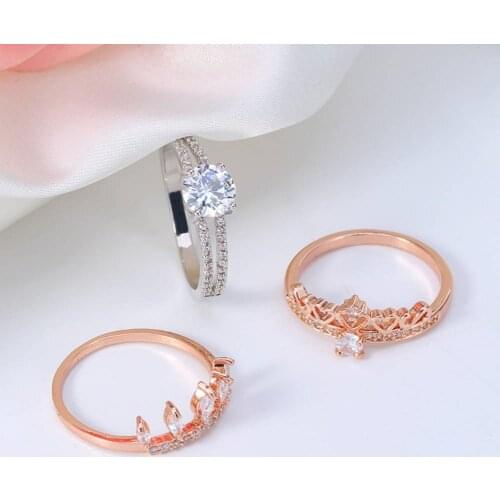 Wedding Ring Women Ring Various Love Shapes Inlaid Cubic Zirconia Ring Sweet Romantic Surprise Engagement Gift Anniversary Gift