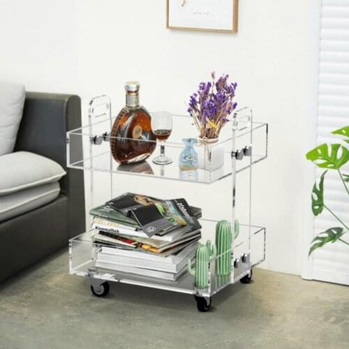 Original Acrylic side table Aseveral coffee tables ins wind transparent several mobile trolley shelf with wheels