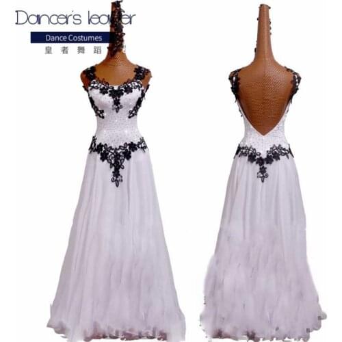 Ballroom Dance Dress Standard Skirt Competition Dress Costumes Performing Dress Customize New Arrival Adult Kids White slim