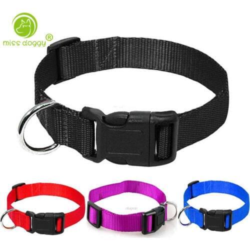 Buckle Adjustable Nylon Pet Traction Dog Puppy Cat Strap Clip Pet Soft Fabric Nylon Martingale Dog Collar Chic 4 Colors 4 Sizes