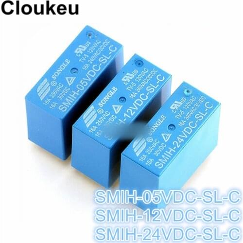 2Pcs Relay DIP8 SMIH- 05VDC 12VDC 24VDC-SL-C 5V 12V 24V 16A SL-C