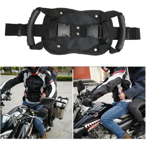 Motorcycle Passenger Safety Belt Rear Seat Grab Handle Adjustable Belly Armrest Strap Belt System For ATV Rider Motorboat