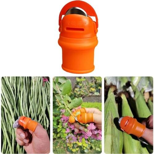 Silicone Finger Protector With Blade For Gardening Fruits Vegetable Cutting Thumb Knife Finger Guard Kitchen Gadgets Accessories