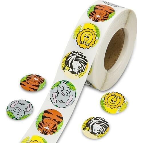 Kids Stickers Wild Animals Tiger Elephant Zebra Elephant Girls Boys Rewards Sticker for School Teacher Classic Toys