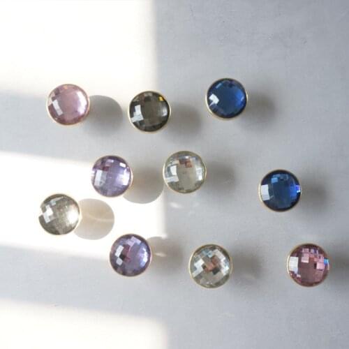 Light luxury crystal brass handle modern simple drawer cabinet wardrobe door American copper small handle single hole