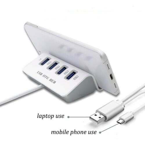 Type c and Android 2 in 1Usb 2.0 usb 3.1 plug 4 usb 2.0 OTG hub with mobile phone holder