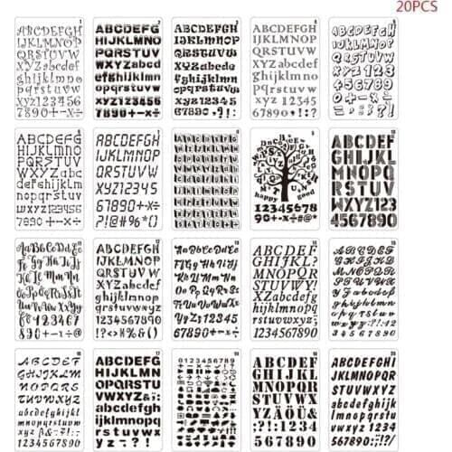 20pcs/set Letter Alphabet Number Stencil DIY Drawing Template Painting Scrapbook