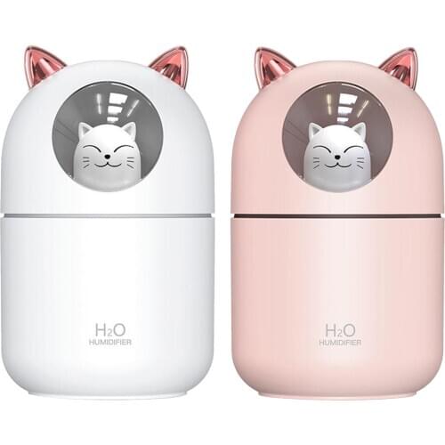 300ML Ultrasonic Air Humidifier ,Aroma Essential Oil Diffuser for Home ,Car ,USB Fogger Mist Maker ,with LED Night Lamp