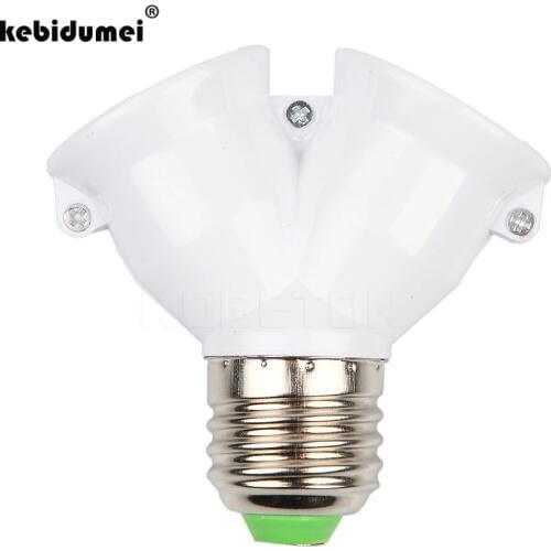 Kebidumei Universal Extender Home Type E27 to 2E27 LED Bulb Adapter Lamp Light Plug Socket Base Converter