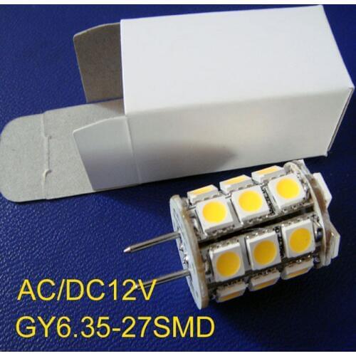 High quality 5050 GY6.35 led light AC/DC12V 5050 27SMD GY6 led 12V G6.35 bulb free shipping 20pcs/lot