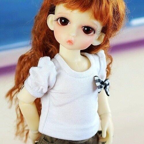 [wamami] 121# White T-Shirt For 1/4 MSD 1/3 1/6 SD DZ AOD LUTS BJD Dollfie