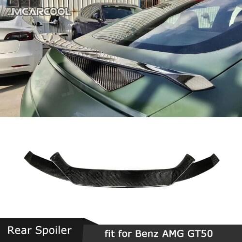 Rear Spoiler Tail Wings For Mercedes Benz AMG GT50 GT53 2019 2020 Dry Carbon Fiber / FRP Boot Racing GT Spoiler Car Styling