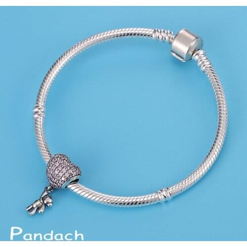 100% Real 925 Sterling Silver Cute little Bear With Balloons Fit Original Pandora Bracelet&Bangle Making Fashion DIY Jewelry